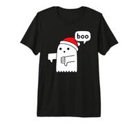 Divertido Pulgares Abajo Fantasma Gritando Boo en Santa Claus Sombrero Rojo Camiseta Premium