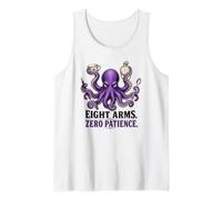 Divertido Pulpo 8 Brazos Cero Paciencia Humor Malhumorado Camiseta sin Mangas