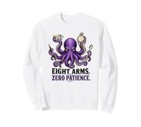 Divertido Pulpo 8 Brazos Cero Paciencia Humor Malhumorado Sudadera