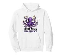 Divertido Pulpo 8 Brazos Cero Paciencia Humor Malhumorado Sudadera con Capucha