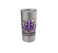 Divertido Pulpo 8 Brazos Cero Paciencia Humor Malhumorado Vaso térmico de acero inoxidable de doble pared