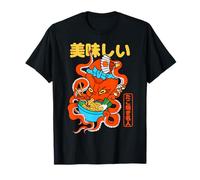 Divertido Pulpo gruñón Come Ramen - takoyaki Arte de Comida Japonesa Camiseta