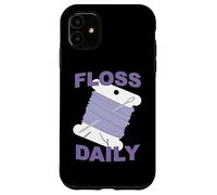 Divertido Punto de Cruz y Hilo Dental de Bordado Diario Bobina de Hilo Dental Carcasa para iPhone 11