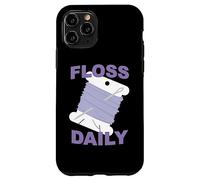 Divertido Punto de Cruz y Hilo Dental de Bordado Diario Bobina de Hilo Dental Carcasa para iPhone 11 Pro