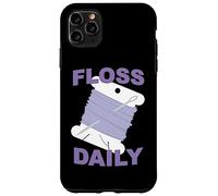 Divertido Punto de Cruz y Hilo Dental de Bordado Diario Bobina de Hilo Dental Carcasa para iPhone 11 Pro MAX