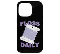 Divertido Punto de Cruz y Hilo Dental de Bordado Diario Bobina de Hilo Dental Carcasa para iPhone 13 Pro