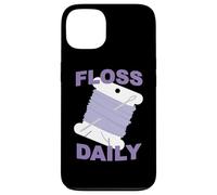 Divertido Punto de Cruz y Hilo Dental de Bordado Diario Bobina de Hilo Dental Carcasa para iPhone 13