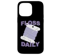 Divertido Punto de Cruz y Hilo Dental de Bordado Diario Bobina de Hilo Dental Carcasa para iPhone 14 Pro MAX