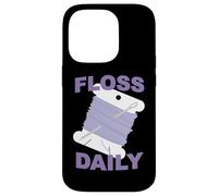 Divertido Punto de Cruz y Hilo Dental de Bordado Diario Bobina de Hilo Dental Carcasa para iPhone 14 Pro