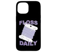 Divertido Punto de Cruz y Hilo Dental de Bordado Diario Bobina de Hilo Dental Carcasa para iPhone 15
