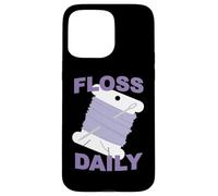 Divertido Punto de Cruz y Hilo Dental de Bordado Diario Bobina de Hilo Dental Carcasa para iPhone 15 Pro MAX