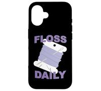 Divertido Punto de Cruz y Hilo Dental de Bordado Diario Bobina de Hilo Dental Carcasa para iPhone 16