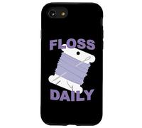 Divertido Punto de Cruz y Hilo Dental de Bordado Diario Bobina de Hilo Dental Carcasa para iPhone SE (2020) / 7/8