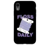 Divertido Punto de Cruz y Hilo Dental de Bordado Diario Bobina de Hilo Dental Carcasa para iPhone XR