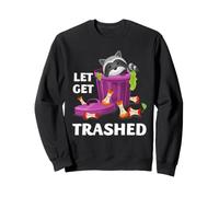 Divertido Raccoon Trash Panda Lets Get Trashed Retro Humor Sudadera