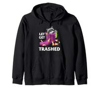 Divertido Raccoon Trash Panda Lets Get Trashed Retro Humor Sudadera con Capucha