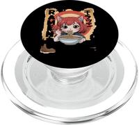 Divertido Ramen Anime Gato Chica Comiendo Fideos Retro PopSockets PopGrip para MagSafe