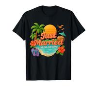 Divertido recién casado hasta ahora tan buena luna de miel en la isla tropical Camiseta