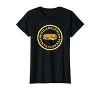 Divertido Recuerdo de Philadelphia Cheesesteak Philly Foods Camiseta gráfica económica, Mujer, Negro, XL
