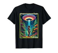 Divertido Recuerdo del Parque Nacional Sequoia UFO Sasquatch Camiseta gráfica económica