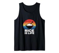Divertido refrán Retro Vintage de Rice Is Life al Atardecer Camiseta sin Mangas