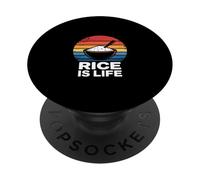 Divertido refrán Retro Vintage de Rice Is Life al Atardecer PopSockets PopGrip Adhesivo