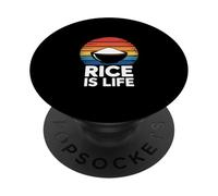Divertido refrán Retro Vintage de Rice Is Life al Atardecer PopSockets PopGrip Adhesivo