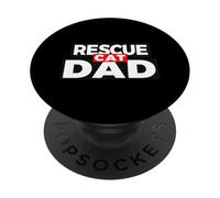 Divertido refrán sobre Gatos, Lindo Amante de los Gatos, Rescue Cat Dad PopSockets PopGrip Adhesivo