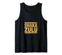 Divertido refrán zulú de Shaka con Rayas Doradas desgastadas Camiseta sin Mangas