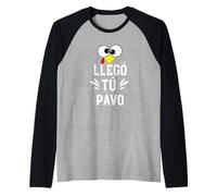 Divertido Regalo de Acción de Gracias español de Llego tu Pavo Camiseta Manga Raglan