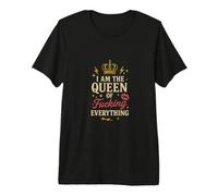 Divertido Regalo de Arte con la Corona de «Yo Soy la Reina del carajo Todo» Camiseta Premium