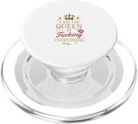Divertido regalo de arte con la corona de «Yo soy la reina del carajo todo» PopSockets PopGrip para MagSafe