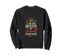 Divertido regalo de arte con la corona de «Yo soy la reina del carajo todo» Sudadera