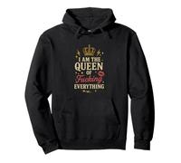 Divertido regalo de arte con la corona de «Yo soy la reina del carajo todo» Sudadera con Capucha