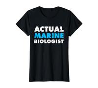 Divertido Regalo de biología Marina Real biólogo Marino Camiseta gráfica económica, Mujer, Negro, XS