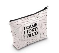 Divertido regalo de Botox para enfermera, regalo de enfermera con texto en inglés "I Came I Tox'd I Fill'd I Fill'd - Bolsa de maquillaje para esteticistas, regalo dermatólogo, I Came I Tox