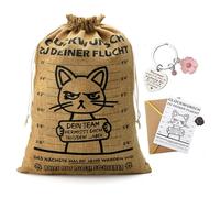 Divertido regalo de despedida para colegas, bolsa de regalo con tarjeta de despedida y llavero bendición - Felicitaciones por tu escape, regalo de despedida colegas, jubilación, cambio de trabajo