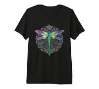 Divertido Regalo de Flor de Loto Colorido Mandala libélula Camiseta Premium
