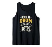 Divertido Regalo de música Vintage Rock Heavy Metal Born To Drums Camiseta sin Mangas