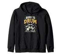 Divertido Regalo de música Vintage Rock Heavy Metal Born To Drums Sudadera con Capucha