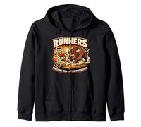 Divertido Regalo de Runners Motivation Bull Chasing a Runner Sudadera con Capucha