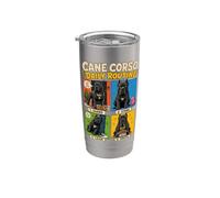 Divertido regalo de rutina diaria para perros Cane Corso Vaso térmico de acero inoxidable de doble pared
