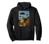 Divertido Regalo de secuestro de ovnis y Vacas para Selfies con Gatos de Alien Invasion Sudadera con Capucha
