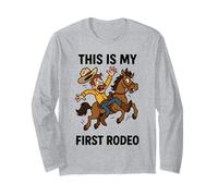Divertido Regalo de Vaquero de Rodeo This is My First Rodeo para Hombres, Mujeres y niños Manga Larga