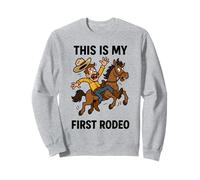 Divertido Regalo de Vaquero de Rodeo This is My First Rodeo para Hombres, Mujeres y niños Sudadera