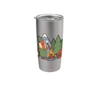 Divertido regalo natural para acampar hogueras al aire libre para acampar salchichas Vaso térmico de acero inoxidable de doble pared
