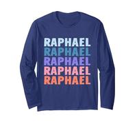 Divertido Regalo Nombre Raphael Personalizado Primer Nombre Manga Larga, Unisex para Adultos, Azul Marino, L