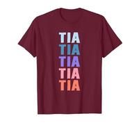 Divertido Regalo Nombre Tia Personalizado Primer Nombre Camiseta, Hombre, Granate, S