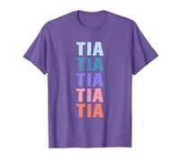 Divertido Regalo Nombre Tia Personalizado Primer Nombre Camiseta, Hombre, Morado Jaspeado, M