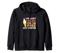 Divertido Regalo para Amantes de los Helados Just Here Free Ice Cream Joke Sudadera con Capucha